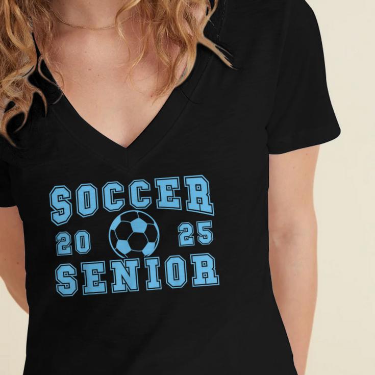 Soccer Senior Night Soccer Senior 2025 Graduation 16 Women's Jersey Short Sleeve Deep V-Neck Tshirt