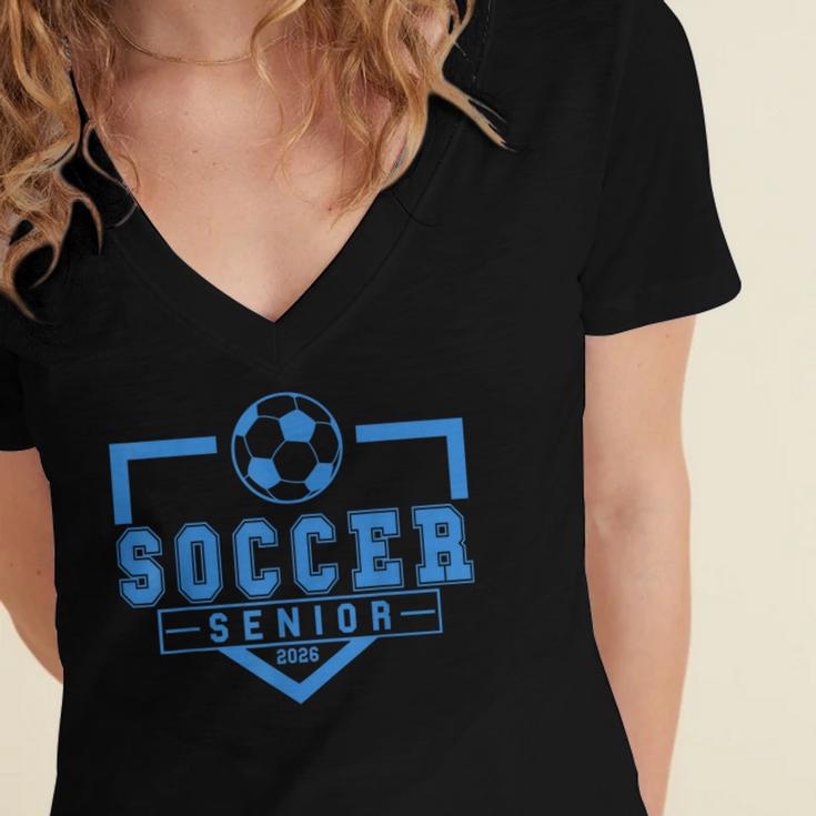Soccer Senior Night Soccer Senior 2026 Graduation 44 Women's Jersey Short Sleeve Deep V-Neck Tshirt