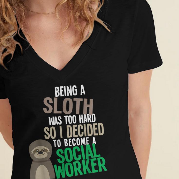 Social Work Student Masters Degree Graduation Women's Jersey Short Sleeve Deep V-Neck Tshirt