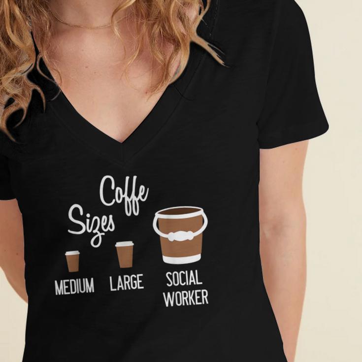 Social Work s Coffee Graduation Social Worker Women's Jersey Short Sleeve Deep V-Neck Tshirt