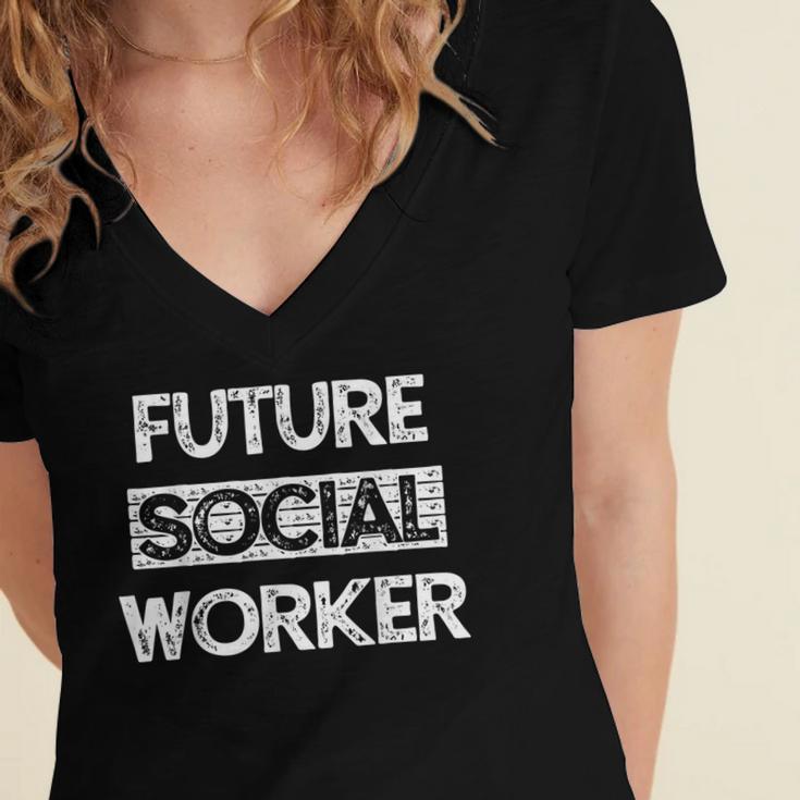 Social Worker Social Work Student Graduation Women's Jersey Short Sleeve Deep V-Neck Tshirt