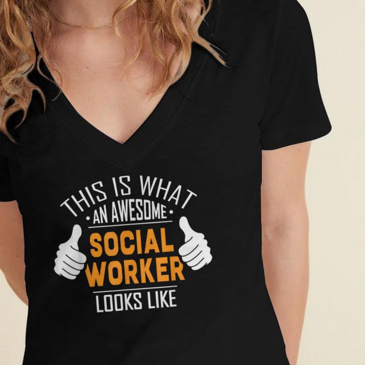 Social Work s Graduation Social Worker Men Women's Jersey Short Sleeve Deep V-Neck Tshirt