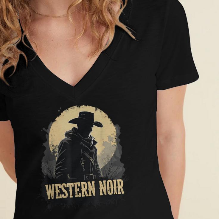 Spaghetti Western Cowboy Culture Classic Western Nostalgia Women's Jersey Short Sleeve Deep V-Neck Tshirt Spaghetti Western Cowboy Culture Classic Western Nostalgia Women's Jersey Short Sleeve Deep V-Neck Tshirt
