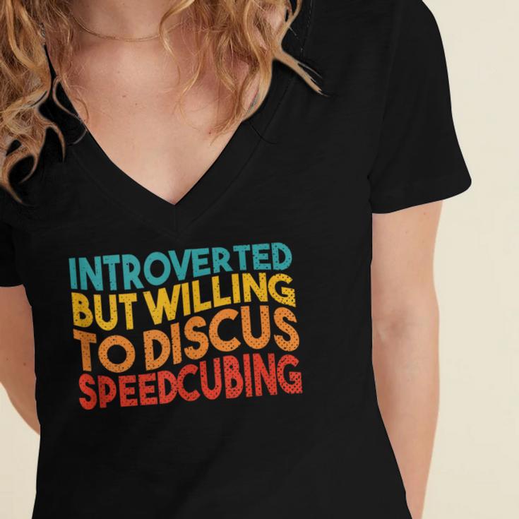 Speedcuber Introvert Cube Solver Speedsolving Speedcubing Women's Jersey Short Sleeve Deep V-Neck Tshirt Speedcuber Introvert Cube Solver Speedsolving Speedcubing Women's Jersey Short Sleeve Deep V-Neck Tshirt
