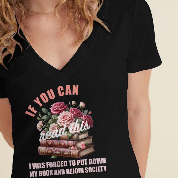 Spicy Book Lover Merch If You Can Read This Fairy Tales Now Women's Jersey Short Sleeve Deep V-Neck Tshirt