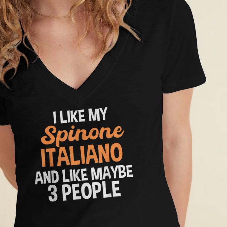Spinone Italiano Dog Introvert Bracco Spinoso Fur Parent Women's Jersey Short Sleeve Deep V-Neck Tshirt