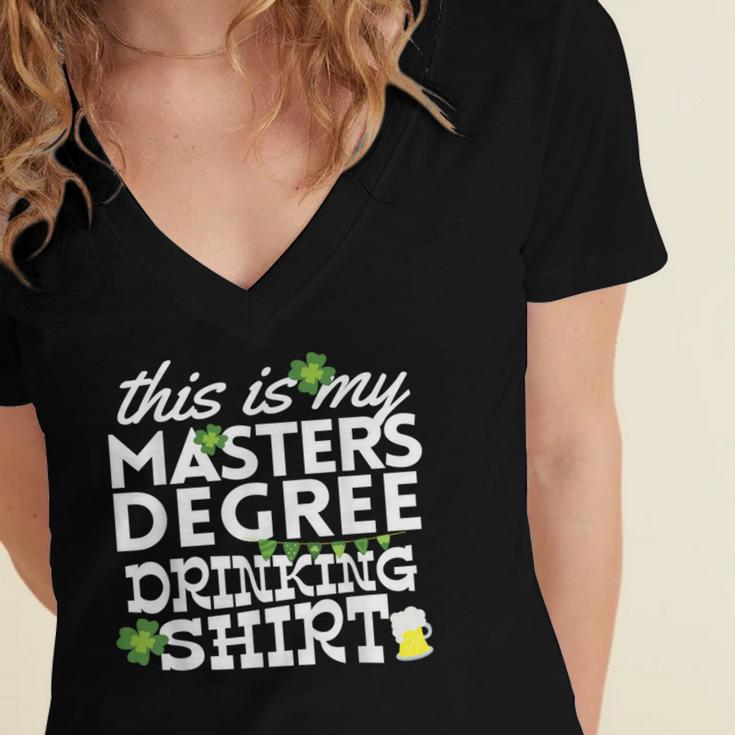 St Patricks Day Masters Degree MSW Graduation Social Work Women's Jersey Short Sleeve Deep V-Neck Tshirt
