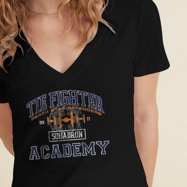 Star Wars TIE Fighter Academy Graduation Women's Jersey Short Sleeve Deep V-Neck Tshirt