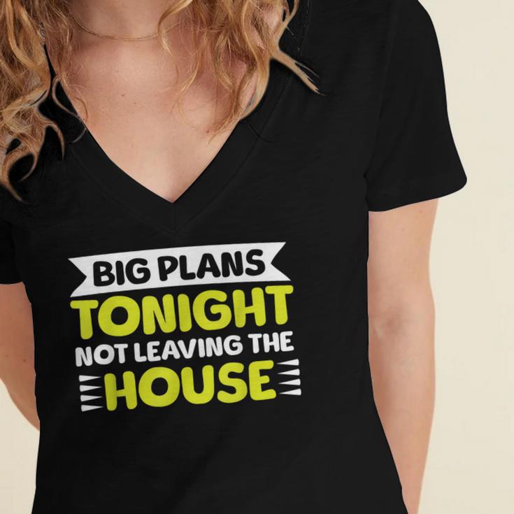 Staying Alone Big Plans Tonight Ideal For Introverts Women's Jersey Short Sleeve Deep V-Neck Tshirt Staying Alone Big Plans Tonight Ideal For Introverts Women's Jersey Short Sleeve Deep V-Neck Tshirt