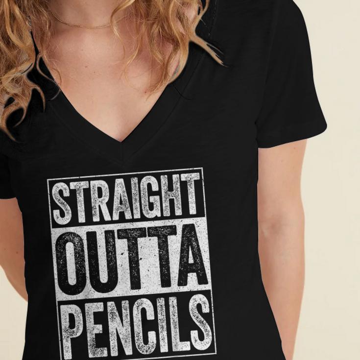 Straight Outta Pencils Shirt Kids Boy Girl School Graduation Women's Jersey Short Sleeve Deep V-Neck Tshirt