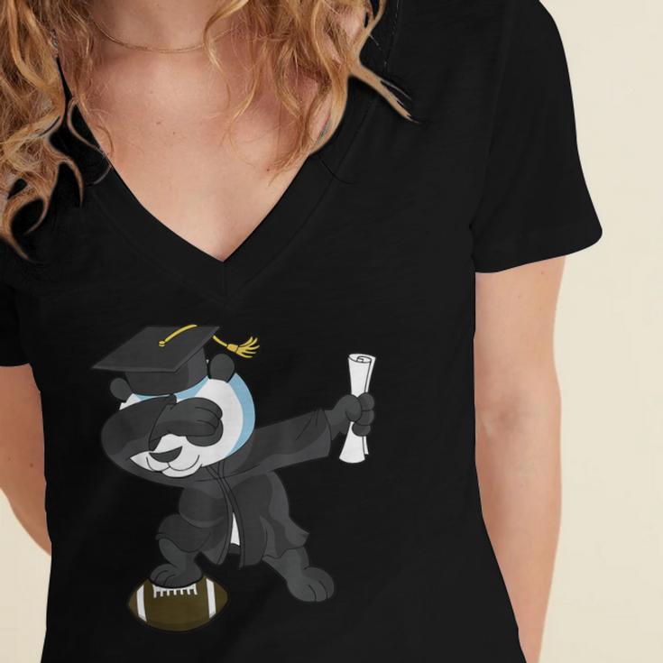 Student Graduation 2022 Panda Football Boys Girls Teenager Women's Jersey Short Sleeve Deep V-Neck Tshirt