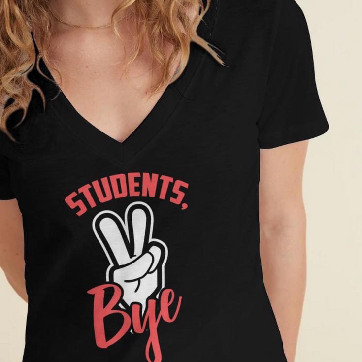 Students Bye Shirt Last Day Of School Graduation 2019 Women's Jersey Short Sleeve Deep V-Neck Tshirt