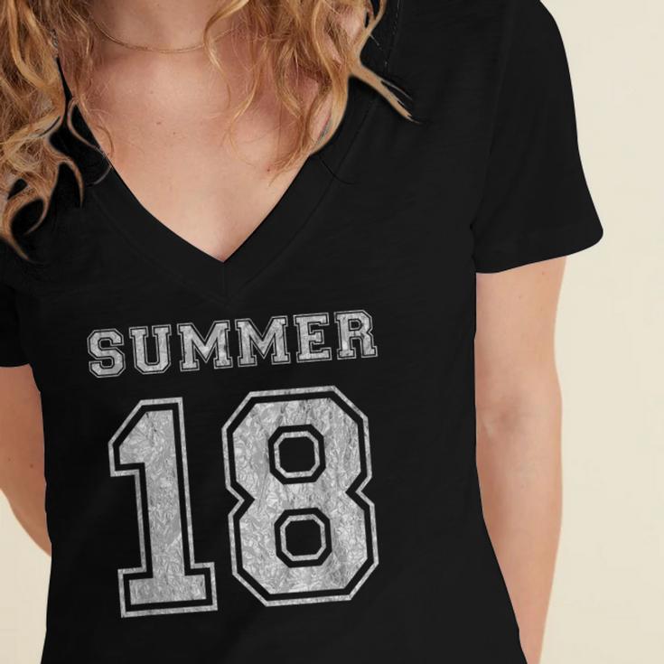 Summer 2018 Teen Graduation Shirt Women's Jersey Short Sleeve Deep V-Neck Tshirt