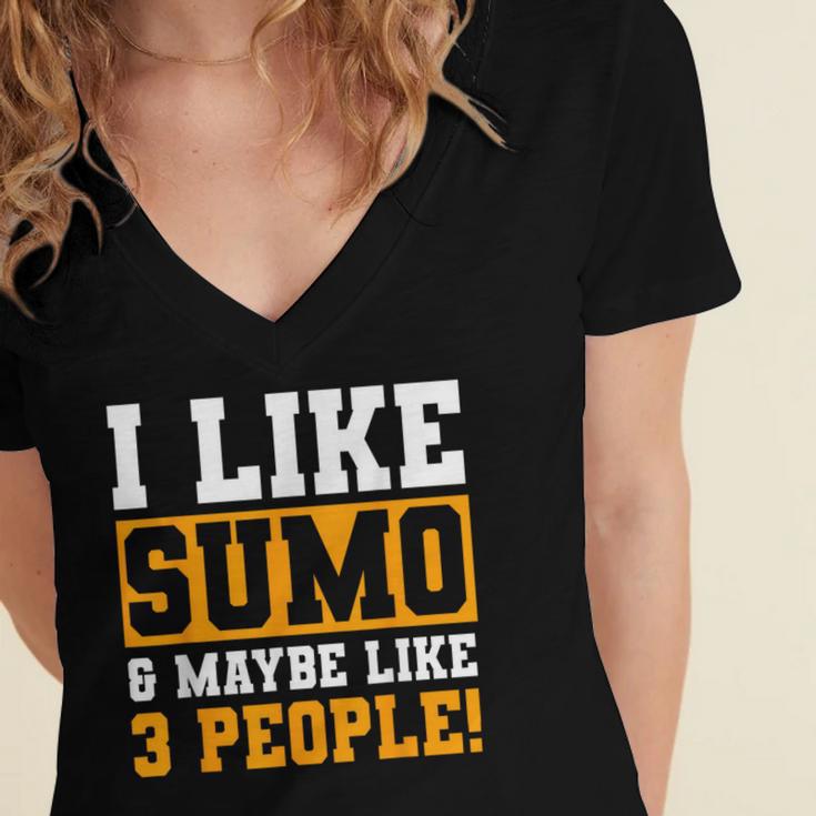 Sumo Wrestling Introvert Wrestler Sumotori Japanese Sport Women's Jersey Short Sleeve Deep V-Neck Tshirt Sumo Wrestling Introvert Wrestler Sumotori Japanese Sport Women's Jersey Short Sleeve Deep V-Neck Tshirt