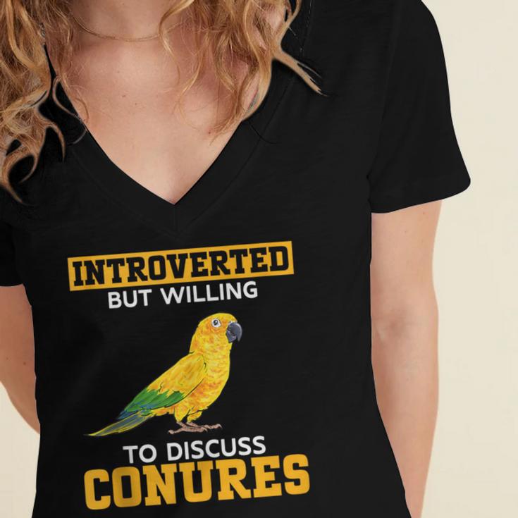 Sun Conure Introvert Parrot Bird Sun Conure Women's Jersey Short Sleeve Deep V-Neck Tshirt Sun Conure Introvert Parrot Bird Sun Conure Women's Jersey Short Sleeve Deep V-Neck Tshirt
