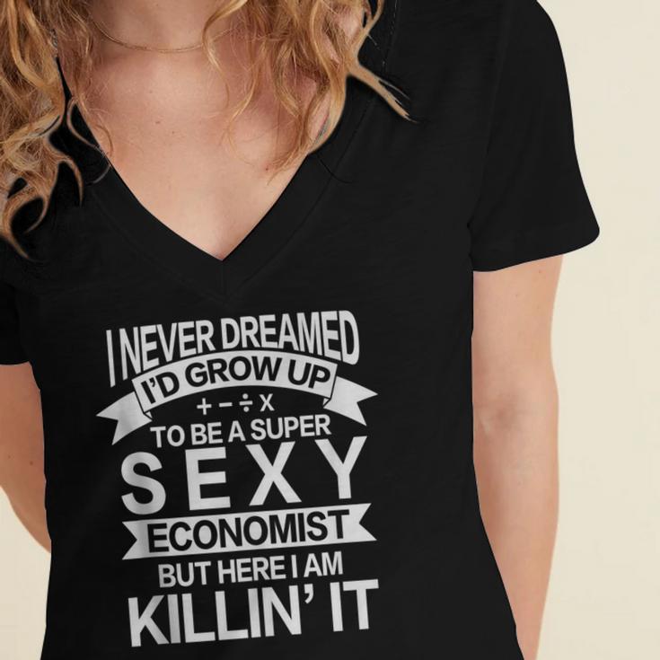 Super Sexy Economist Economist Graduation Women's Jersey Short Sleeve Deep V-Neck Tshirt