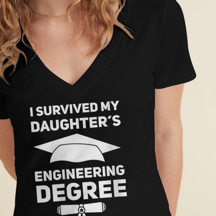 I Survived My Daughter's Engineering Degree Graduation Women's Jersey Short Sleeve Deep V-Neck Tshirt