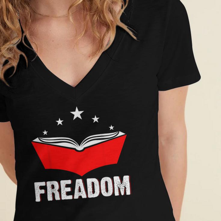 I Survived Reading Banned Books And All I Got Was Smarter Women's Jersey Short Sleeve Deep V-Neck Tshirt