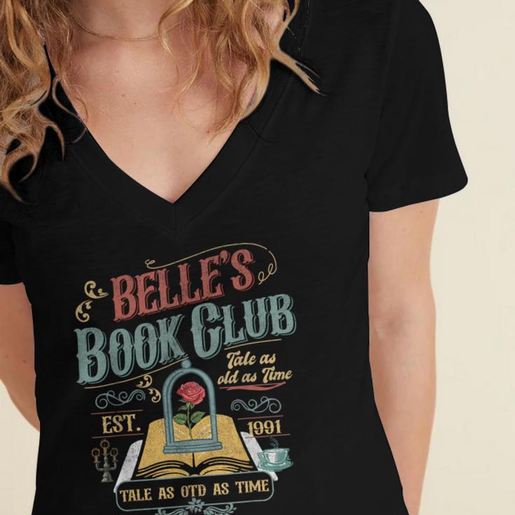 Tale Book Club Est 1991 Tale As Old As Time Women's Jersey Short Sleeve Deep V-Neck Tshirt