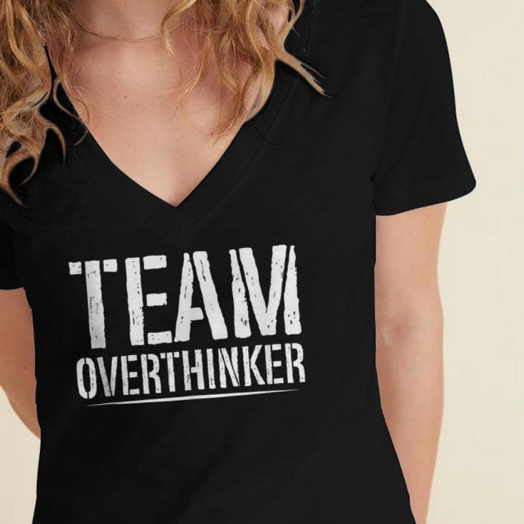 Team Overthinker Introvert Women's Jersey Short Sleeve Deep V-Neck Tshirt Team Overthinker Introvert Women's Jersey Short Sleeve Deep V-Neck Tshirt
