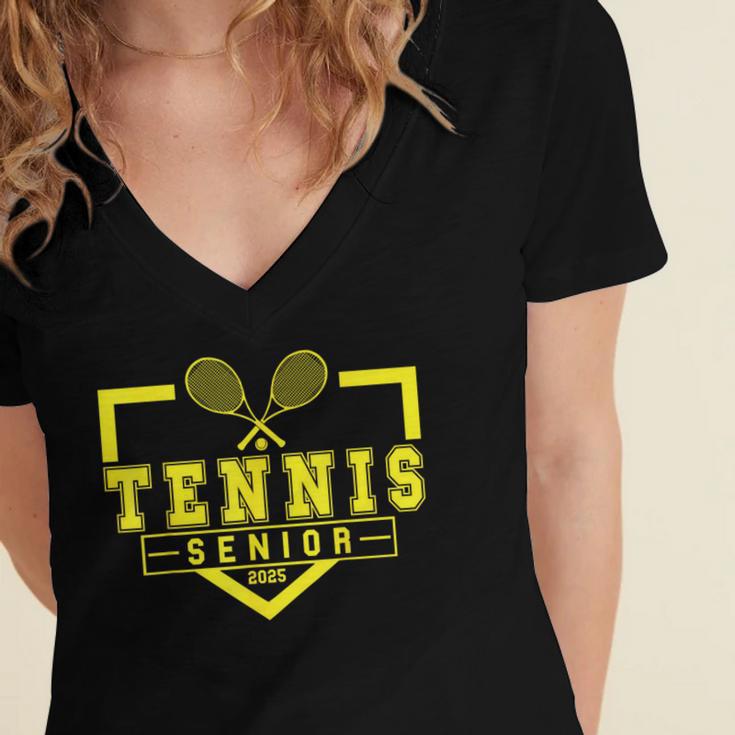 Tennis Senior Night Tennis Senior 2025 Graduation 20 Women's Jersey Short Sleeve Deep V-Neck Tshirt