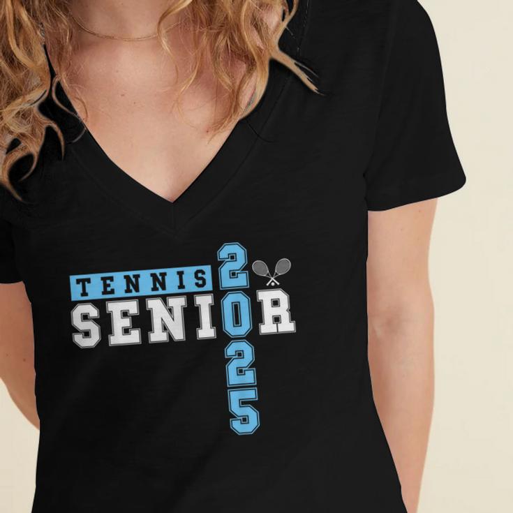 Tennis Senior Night Tennis Senior 2025 Graduation 33 Women's Jersey Short Sleeve Deep V-Neck Tshirt