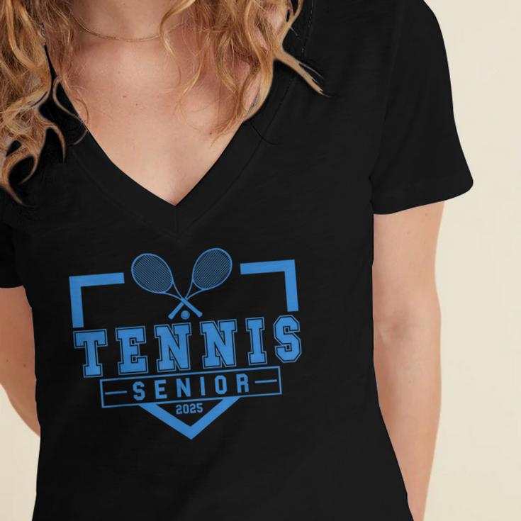 Tennis Senior Night Tennis Senior 2025 Graduation 40 Women's Jersey Short Sleeve Deep V-Neck Tshirt