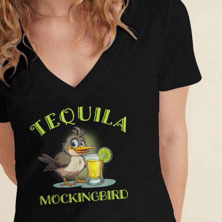 Tequila Mockingbird For Book Lovers And Writers Women's Jersey Short Sleeve Deep V-Neck Tshirt