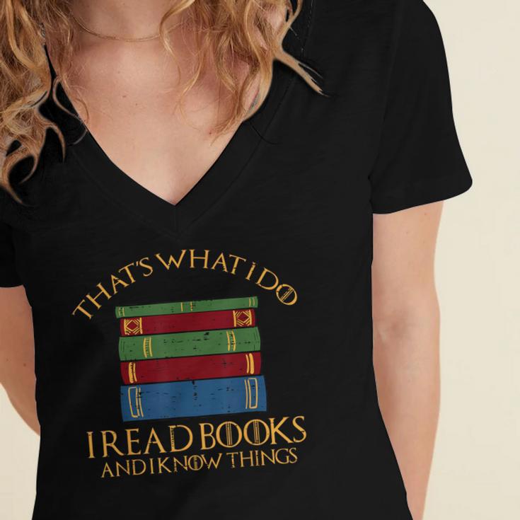 Thats What I Do Read Reading Book Librarian Across America Women's Jersey Short Sleeve Deep V-Neck Tshirt Thats What I Do Read Reading Book Librarian Across America Women's Jersey Short Sleeve Deep V-Neck Tshirt
