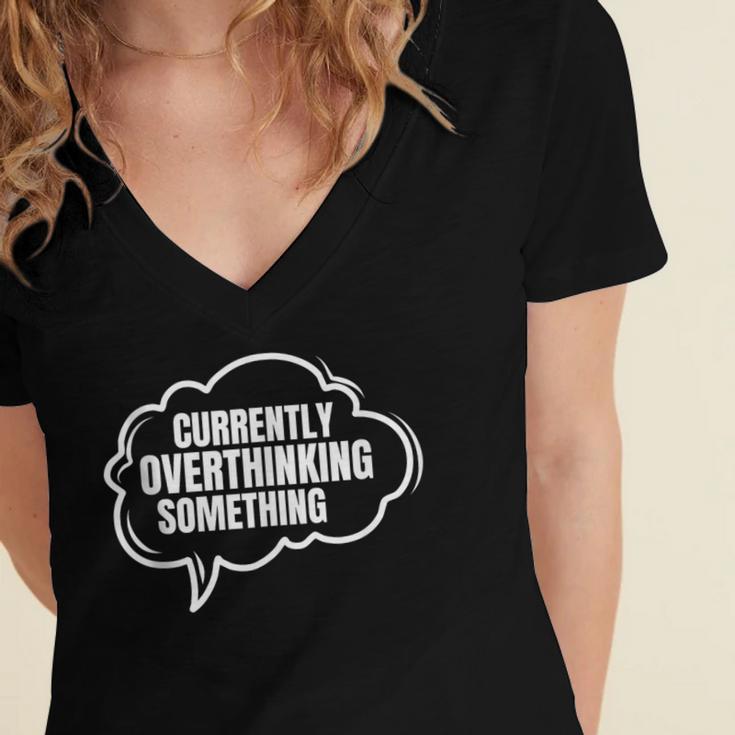 Thinker Introvert Anti Social Overthinker Women's Jersey Short Sleeve Deep V-Neck Tshirt