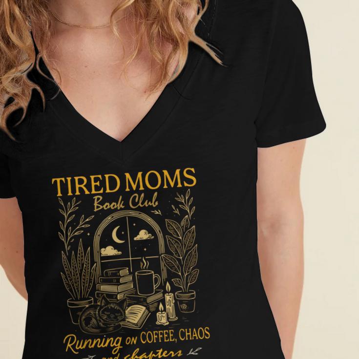 Tired Mom Club Bookish Things Booktrovert Book Lover Women's Jersey Short Sleeve Deep V-Neck Tshirt Tired Mom Club Bookish Things Booktrovert Book Lover Women's Jersey Short Sleeve Deep V-Neck Tshirt
