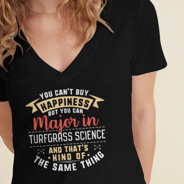 Turfgrass Science Major Student Shirt Graduation Women's Jersey Short Sleeve Deep V-Neck Tshirt