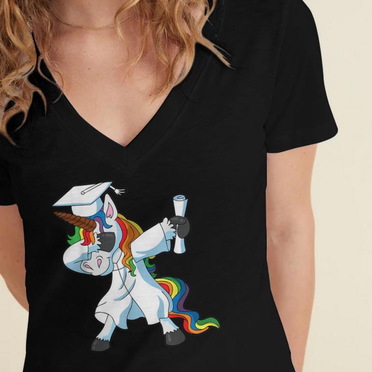 Unicorn Student Graduation 2022 Boys Girls Teenagers Teen Women's Jersey Short Sleeve Deep V-Neck Tshirt