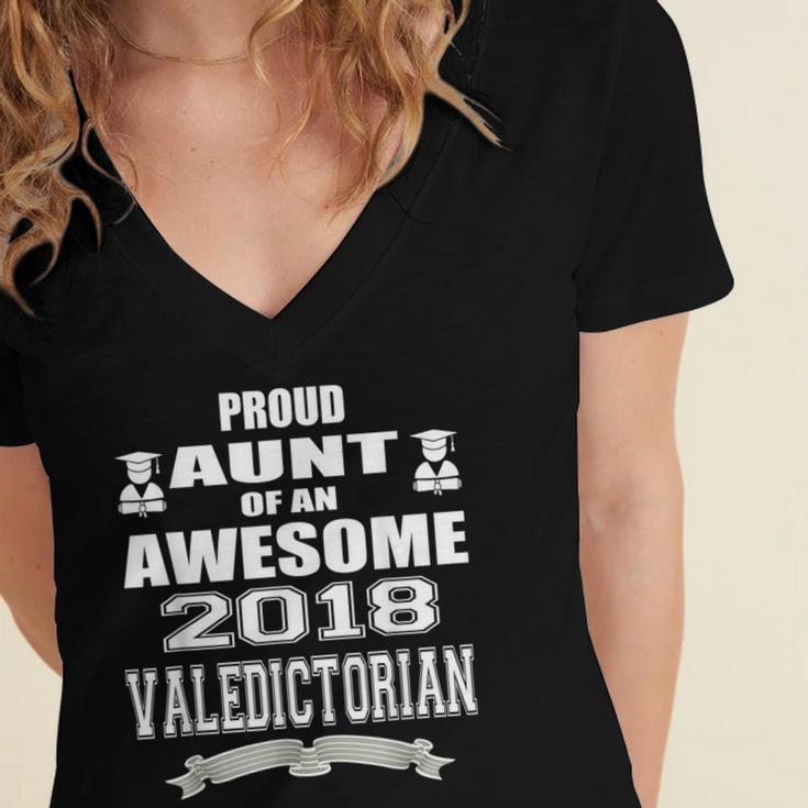 Valedictorian Scholar AuntShirt Graduation Speech Women's Jersey Short Sleeve Deep V-Neck Tshirt