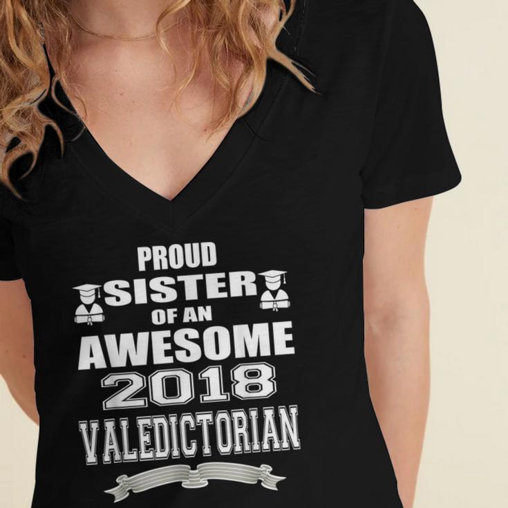 Valedictorian Scholar SisterShirt Graduation Speech Women's Jersey Short Sleeve Deep V-Neck Tshirt