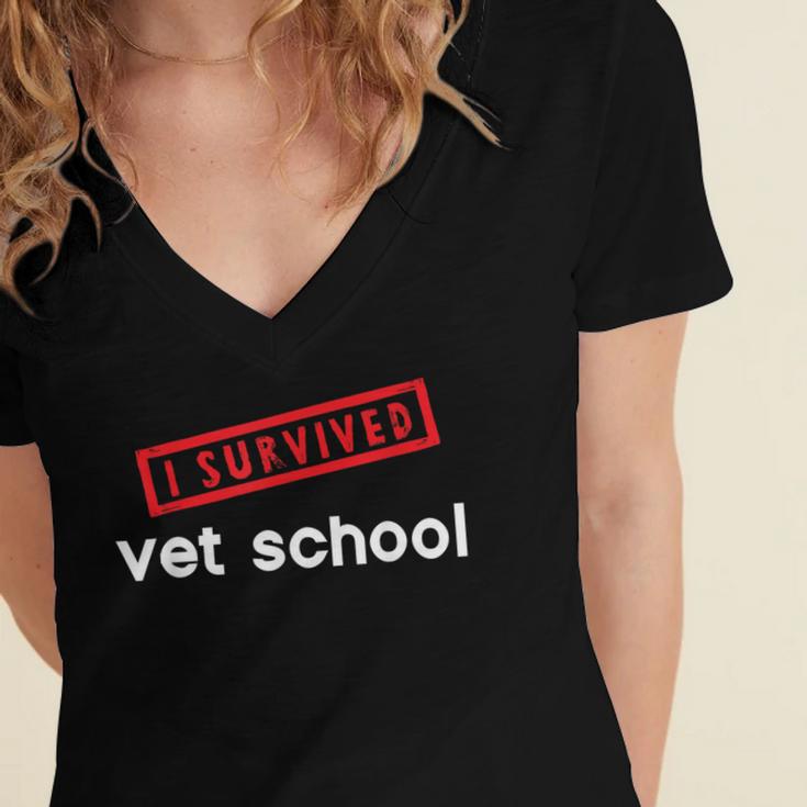 Vet School Tech Graduation Future Veternarians I Survived Women's Jersey Short Sleeve Deep V-Neck Tshirt