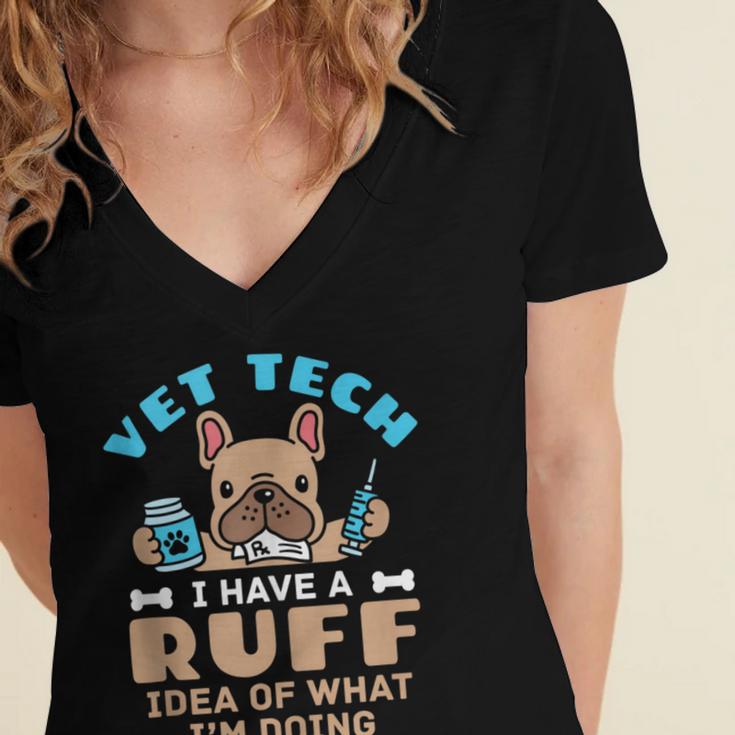 Vet Tech Veterinary Technician Graduation Ruff Idea Women's Jersey Short Sleeve Deep V-Neck Tshirt