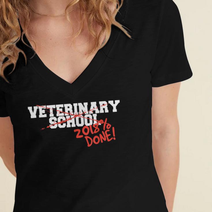 Veterinary School Graduation Class Of 2018 Women's Jersey Short Sleeve Deep V-Neck Tshirt