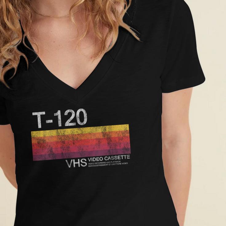 Video Cassette Tape VHS 80s 90s Nostalgia Costume Women's Jersey Short Sleeve Deep V-Neck Tshirt Video Cassette Tape VHS 80s 90s Nostalgia Costume Women's Jersey Short Sleeve Deep V-Neck Tshirt