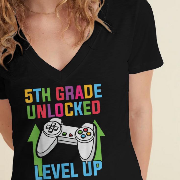 VIDEO GAMER Graduation Student Teacher Last Day School Kids Women's Jersey Short Sleeve Deep V-Neck Tshirt