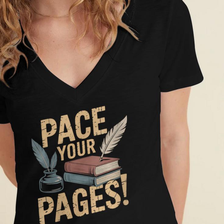 Vintage Literary Nostalgia Women's Jersey Short Sleeve Deep V-Neck Tshirt Vintage Literary Nostalgia Women's Jersey Short Sleeve Deep V-Neck Tshirt