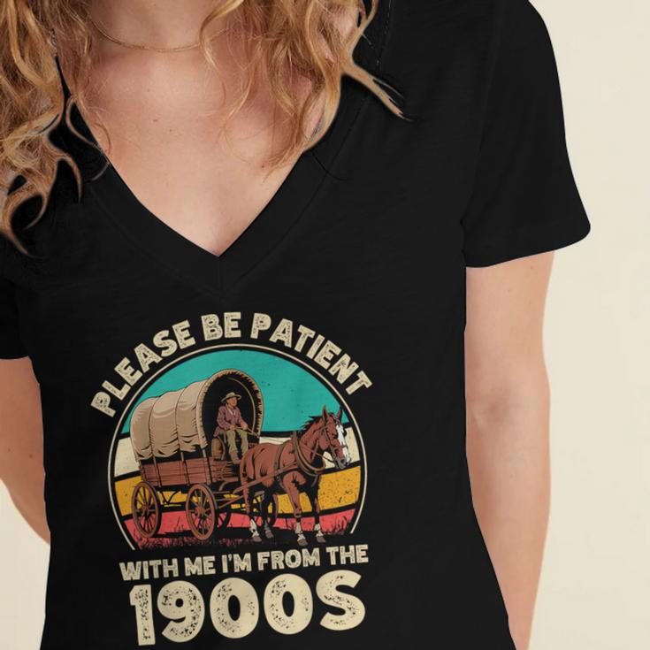 Vintage Please Be Patient I'm From The 1900s Men Women Women's Jersey Short Sleeve Deep V-Neck Tshirt