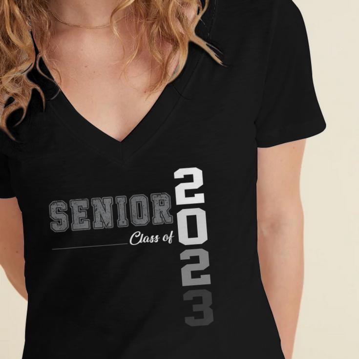 Vintage Senior Class Of 2023 Senior Graduation 2023 Women's Jersey Short Sleeve Deep V-Neck Tshirt