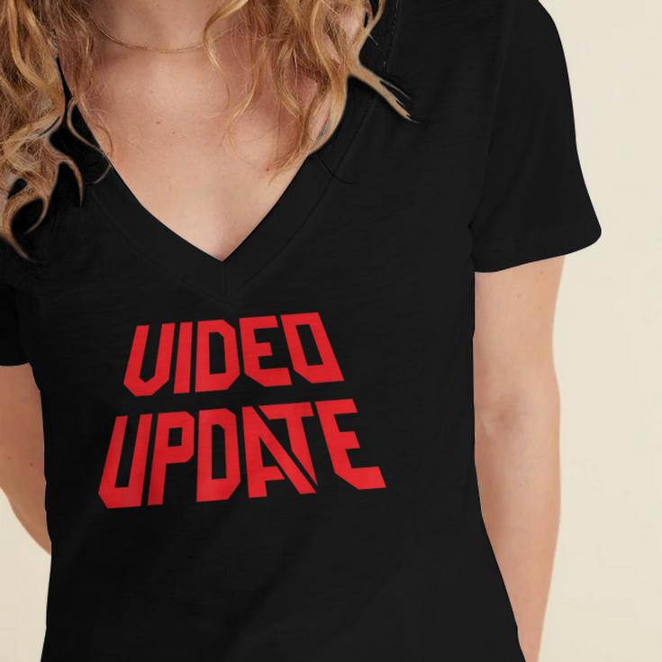 Vintage Video Update – 90s VHS Rental Nostalgia Minnesota Women's Jersey Short Sleeve Deep V-Neck Tshirt
