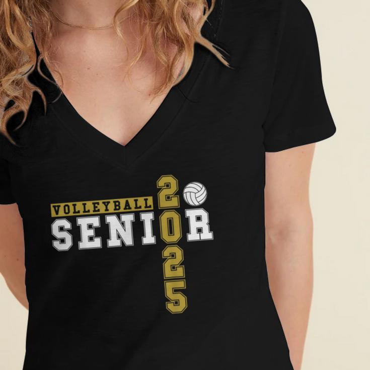 Volleyball Senior Night Volleyball Senior 2025 Graduation 14 Women's Jersey Short Sleeve Deep V-Neck Tshirt