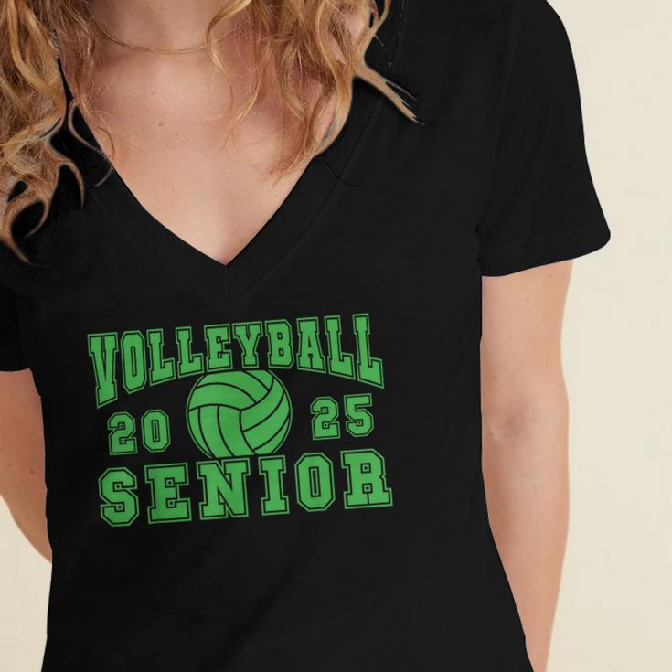 Volleyball Senior Night Volleyball Senior 2025 Graduation 16 Women's Jersey Short Sleeve Deep V-Neck Tshirt