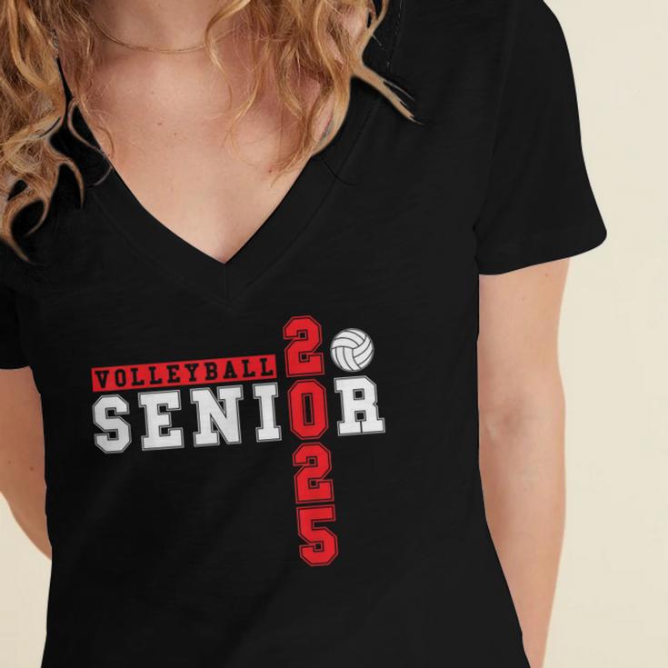 Volleyball Senior Night Volleyball Senior 2025 Graduation 5 Women's Jersey Short Sleeve Deep V-Neck Tshirt