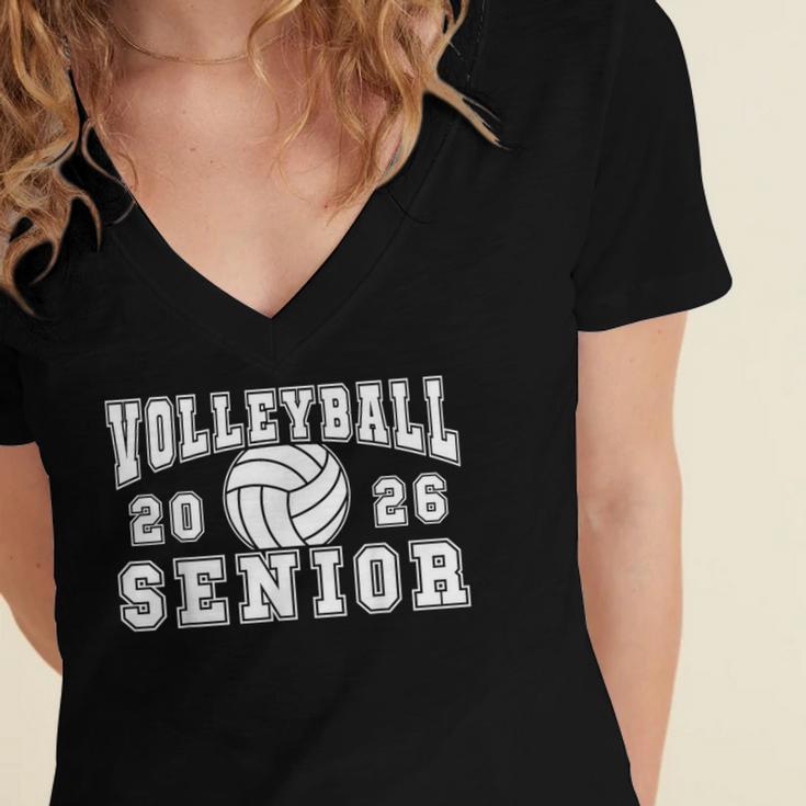 Volleyball Senior Night Volleyball Senior 2026 Graduation 1 Women's Jersey Short Sleeve Deep V-Neck Tshirt