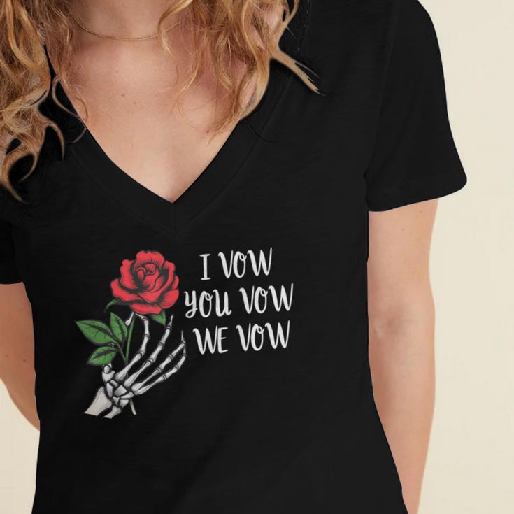 I Vow You Vow We Vow ShirtSmutty Fantasy Dark Romance Book Women's Jersey Short Sleeve Deep V-Neck Tshirt