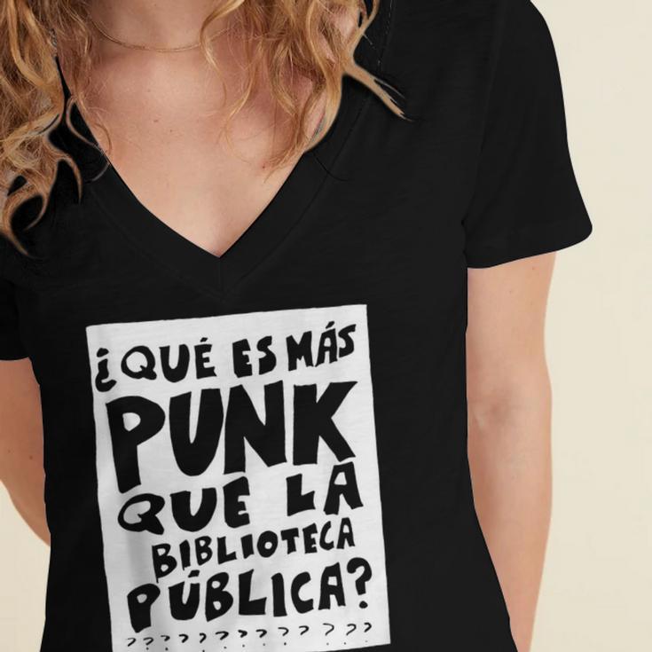 What's More Punk Than The Public Library Book Lover Women's Jersey Short Sleeve Deep V-Neck Tshirt